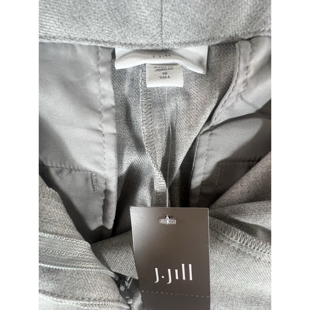 J. Jill Pants Women's 10 Tall Gray  Tuxedo Stripe Straight Leg Heather - Picture 2 of 12